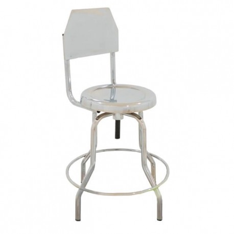 Banco de consultorio tubular cromado con respaldo-PuntoMedico- CIS-0600