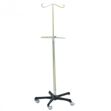 Portavenoclisis base quintuple, fierro fundido con volante-PuntoMedico- CIS-7250