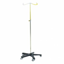 Portavenoclisis quíntuple de fierro fundido, tubo y soporte de acero inoxidable-PuntoMedico- CIS-7300