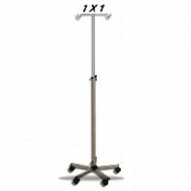 Portavenoclisis base quíntuple de acero inoxidable de 1x1-PuntoMedico- CIS-7210