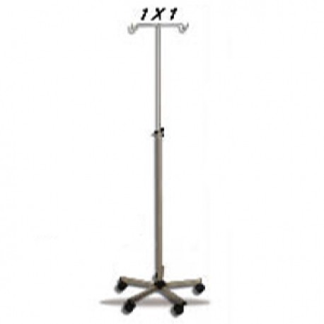 Portavenoclisis base quíntuple de acero inoxidable de 1x1-PuntoMedico- CIS-7210