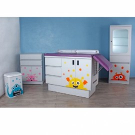 Consultorio pediatrico vitrina sencilla con cenefa, clase GC-PuntoMedico- CIS-3470