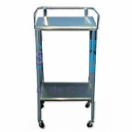 Mesa pasteur combinada acabado cromado de 60 x 40 x 100 cm, llantas de 3"-PuntoMedico- HEL-HM208