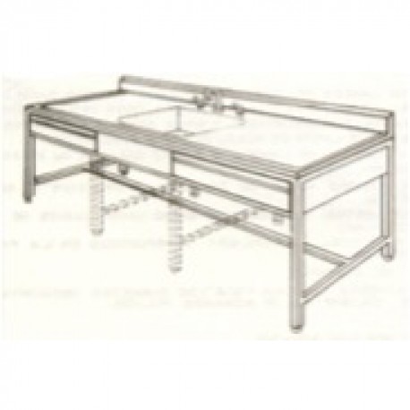 Mesa alta de 210 cm con fregadero central y cajones-PuntoMedico- HEL-HM137