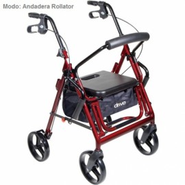 Andadera Rollator y silla de traslado-PuntoMedico- DRI-795BU