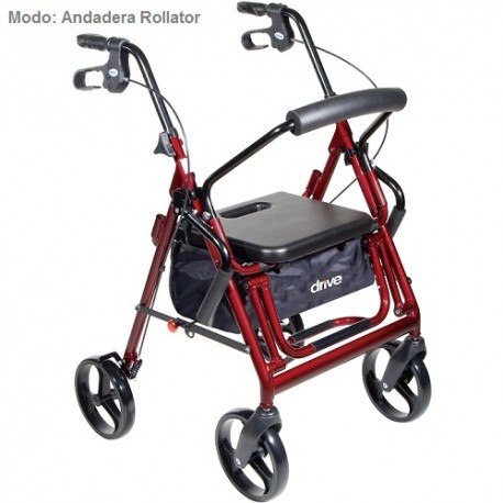 Andadera Rollator y silla de traslado-PuntoMedico- DRI-795BU