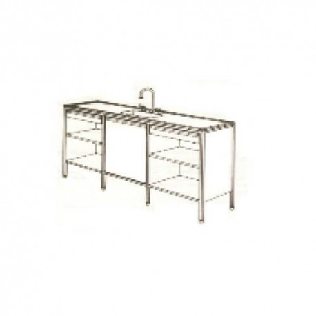 Mesa para banco de sangre con fregadero central-PuntoMedico- HEL-HM307