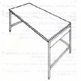 Mesa baja de 120 cm con cubierta de acero inoxidable-PuntoMedico- HEL-HM286