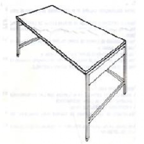 Mesa baja de 120 cm con cubierta de acero inoxidable-PuntoMedico- HEL-HM286
