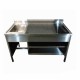 Mesa alta de 180 cm con respaldo y fregadero derecho en acero inoxidable-PuntoMedico- HEL-HM179