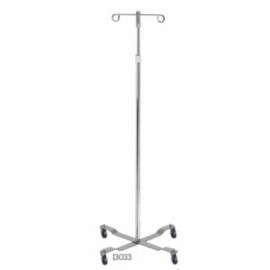 Porta sueros 4 patas, 2 ganchos.-PuntoMedico- DRI-400-002-35-4