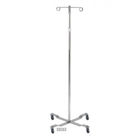 Porta sueros 4 patas, 2 ganchos.-PuntoMedico- DRI-400-002-35-4