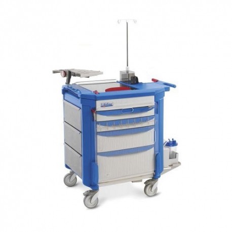 Carro para emergencias 575 x 965 x 984 mm con 4 cajones-PuntoMedico- MET-LECCRP3