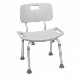 Silla para baño color gris con respaldo-PuntoMedico- DRI-RTL12202KDR