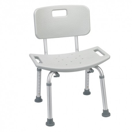 Silla para baño color gris con respaldo-PuntoMedico- DRI-RTL12202KDR