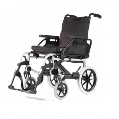 Silla de ruedas tipo traslado de aluminio 45.5 cm gris pierneras y brazos desmontables-PuntoMedico- BEZ-SU064800-134