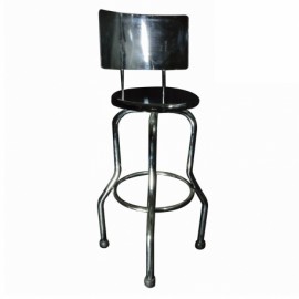 Banco giratorio con respaldo de acero inoxidable. altura variable-PuntoMedico- HEL-HM16