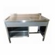 Mesa alta de 120 cm con respaldo y fregadero derecho de acero inoxidable-PuntoMedico- HEL-HM172