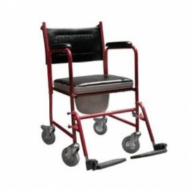 Silla cómodo, descansa pies con ruedas Mod. KY691 color rojo-PuntoMedico- DRI-460-001-14-1