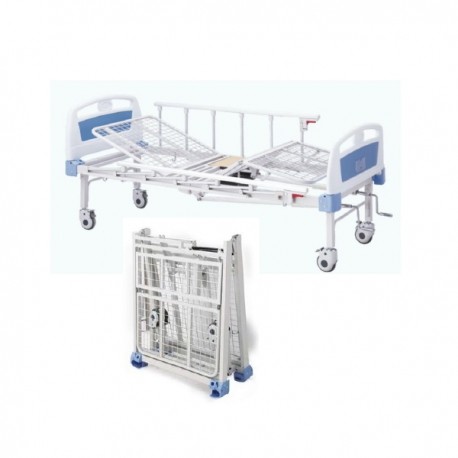 Cama manual plegable de 2 manivelas y con cómodo integrado Kaiyang-PuntoMedico- MEA-KY207S-32