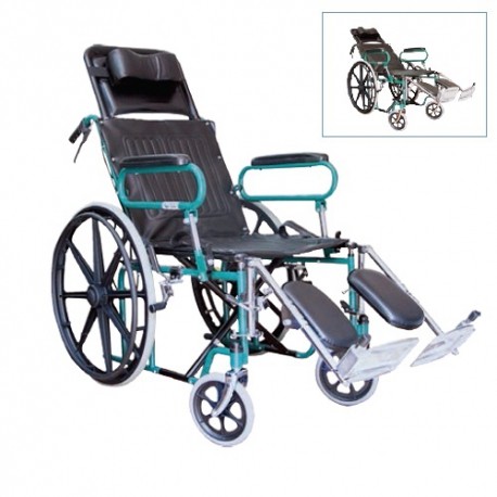 Silla de ruedas de acero reclinable 18" SRR902VMS-PuntoMedico- MST-SRRKY902BGC-PCV