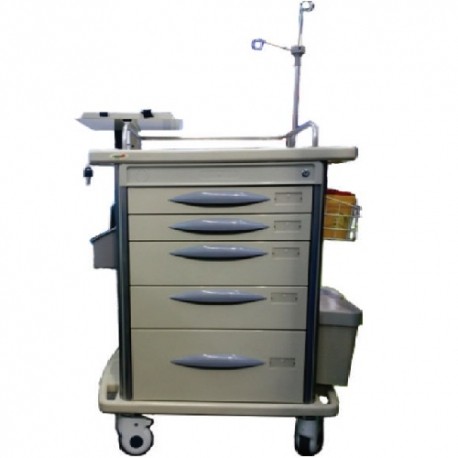 Carro para emergencias de 5 cajones ABS-PuntoMedico- SRY-ET-72031B