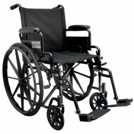 Silla de ruedas de 18" Streak con descansapies color negro-PuntoMedico- DRI-SREBK18FBDSFPCN
