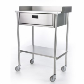 Mesa pasteur tubular de acero inoxidable con cajón-PuntoMedico- CIS-5730