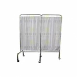 Biombo de 2 hojas con acabado en acero inoxidable-PuntoMedico- HEL-HM36