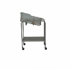 Carro cuna con bacinet de acrílico cromado-PuntoMedico- HEL-HM94