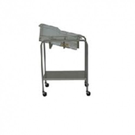 Carro cuna con bacinet de acrílico cromado-PuntoMedico- HEL-HM94