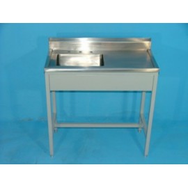 Lavabo Pasteur derecho de 90 cm cubierta de lámina de acero inoxidable-PuntoMedico- HEL-HM126