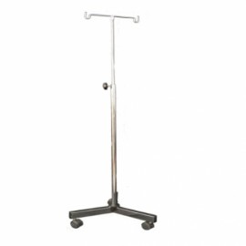 Portavenoclisis base triple de acero inoxidable-PuntoMedico- HEL-HM249