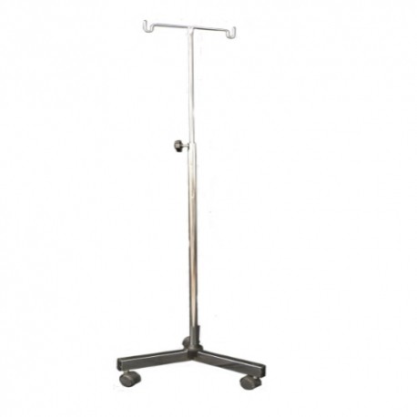 Portavenoclisis base triple de acero inoxidable-PuntoMedico- HEL-HM249