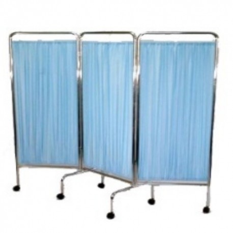 Biombo de 3 hojas con cortina antibacterial-PuntoMedico- HEL-HM38-A