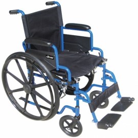 Silla de ruedas de 18" Streak con descansapies color azul-PuntoMedico- DRI-BLS18FBD-SF