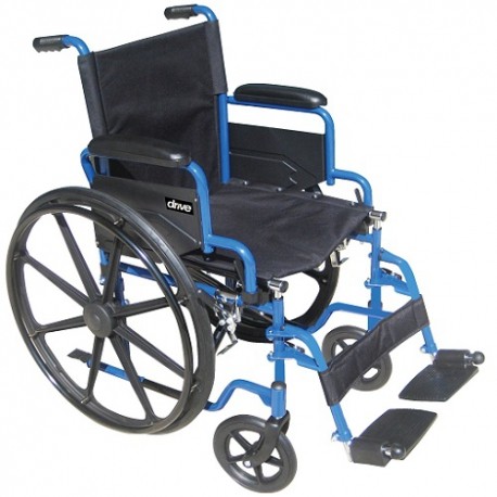 Silla de ruedas de 18" Streak con descansapies color azul-PuntoMedico- DRI-BLS18FBD-SF