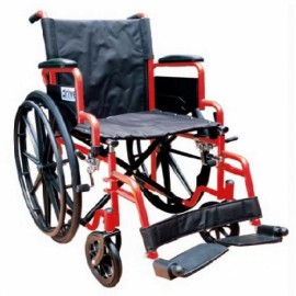 Silla de ruedas de 18" Streak con descansapies color rojo-PuntoMedico- DRI-570-001-87-4
