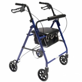 Andadera Rollator de acero AJ-2025BL color azul-PuntoMedico- MST-ANDROLAJ-2025BL