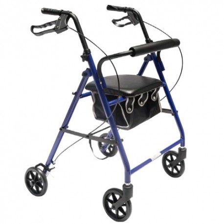 Andadera Rollator de acero AJ-2025BL color azul-PuntoMedico- MST-ANDROLAJ-2025BL