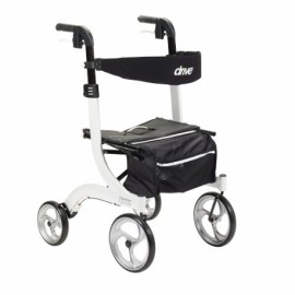Andadera Rollator Nitro de aluminio con altura ajustable color Blanca-PuntoMedico- DRI-RTL10266WT