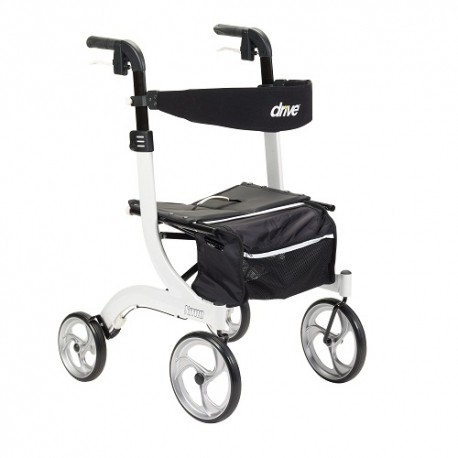 Andadera Rollator Nitro de aluminio con altura ajustable color Blanca-PuntoMedico- DRI-RTL10266WT