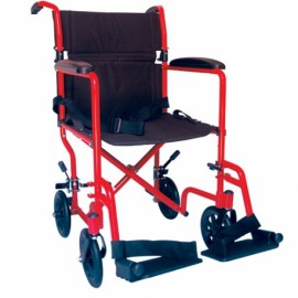 Silla de traslado de aluminio 19" color rojo-PuntoMedico- MST-STAE-710MRD