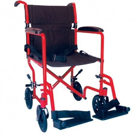 Silla de traslado de aluminio 19" color rojo-PuntoMedico- MST-STAE-710MRD