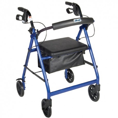 Andadera Rollator de aluminio con ruedas 6" color azul-PuntoMedico- DRI-ANR726A