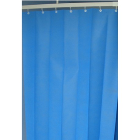 Cortina antibacterial de 241 x 194  alto azul cielo con riel para fijar al techo-PuntoMedico- ESG-COR001