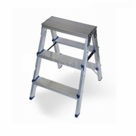 Escalerilla de tijera 3 peldaños totalmente de aluminio y hule-PuntoMedico- HEL-HM443