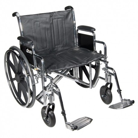Silla de ruedas Bariátrica Sentra EC asiento de 24" con eleva-piernas-PuntoMedico- DRI-STD24ECDDA-ELR