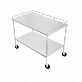 Mesa auxiliar para instrumental (anestesia) con dos entrepaños de acero inoxidable-PuntoMedico- ESG-MES006