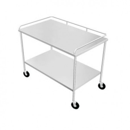 Mesa auxiliar para instrumental (anestesia) con dos entrepaños de acero inoxidable-PuntoMedico- ESG-MES006